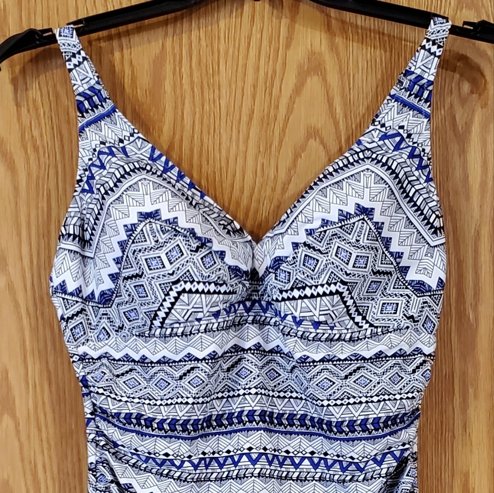 Profile by Gottex Ixtapa tankini top ruched,wire free shelf bra size 40D - Picture 3 of 15